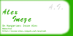 alex incze business card